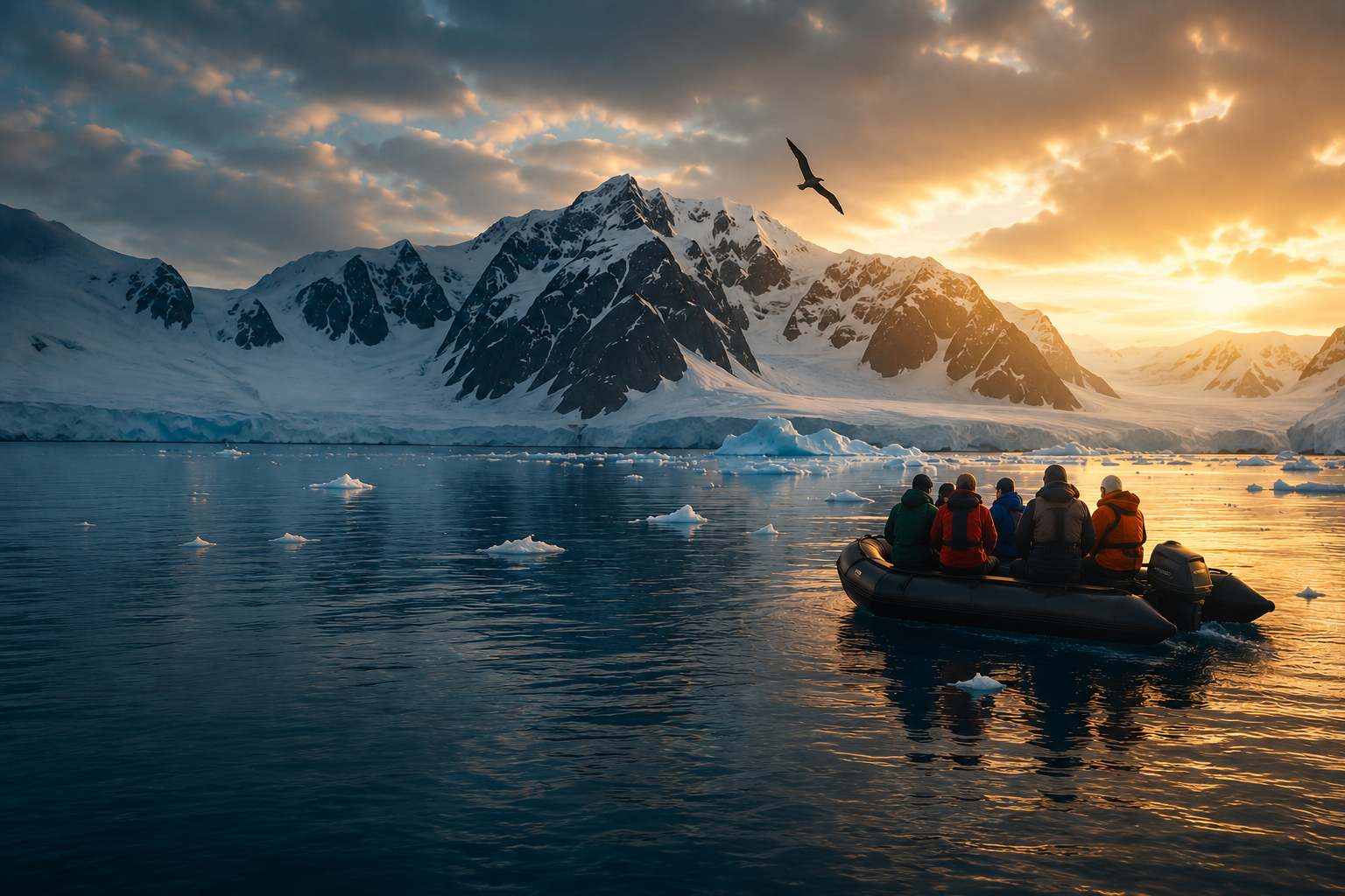 KAYLOU Travel expedition travelers exploring an icy polar landscape